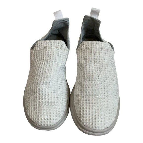 LUSSO CLOUD Jet Matte White Men’s Slip-On Waffle Canvas Shoes Size 13